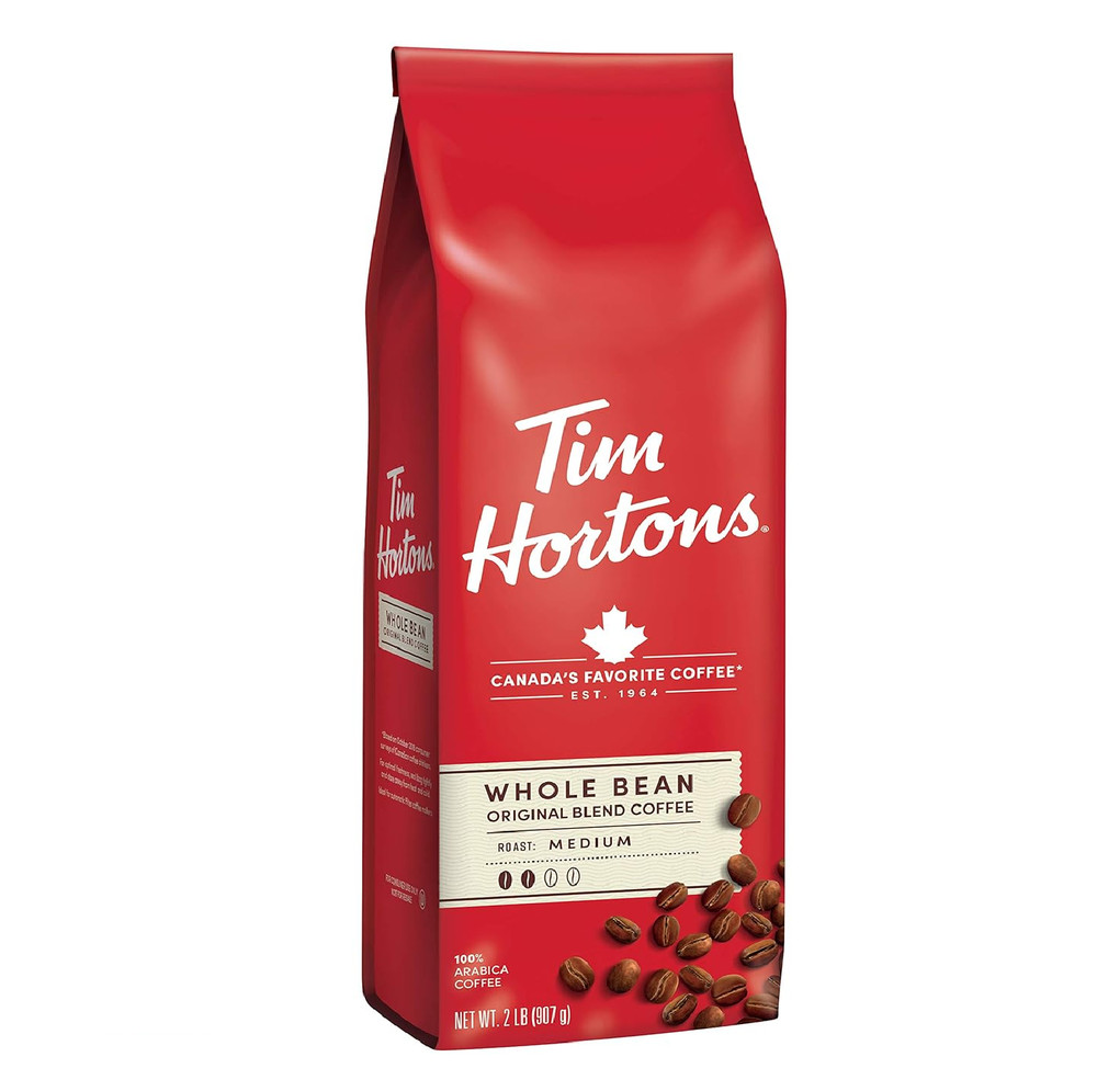 Tim Hortons Whole Bean Original, Medium Roast Coffee, Made with 100% Arabica Bea
