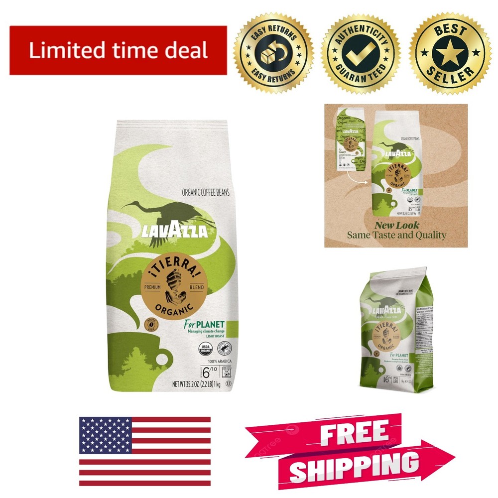 Organic Tierra! Light Roast Whole Bean Coffee – 2.2 lb, 100% Arabica Delight