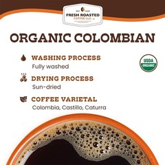 , Organic Colombian Whole Bean Coffee, Medium Roast, USDA Organic, 100% Singl…