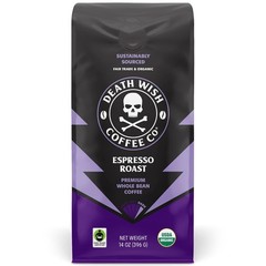 Whole Bean Espresso Roast Organic Fair Trade Arabica Robusta Coffee 14 oz