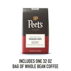 Peet’s Coffee Dark Roast Espresso Forte Whole Bean 32 Ounce Bag