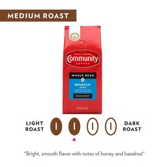 Community Coffee Breakfast Blend Whole Bean Coffee, Medium Roast, 72 Ounce Total