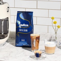 Lavazza Super Crema Whole Bean Coffee, Medium Espresso Roast, Arabica and Robust