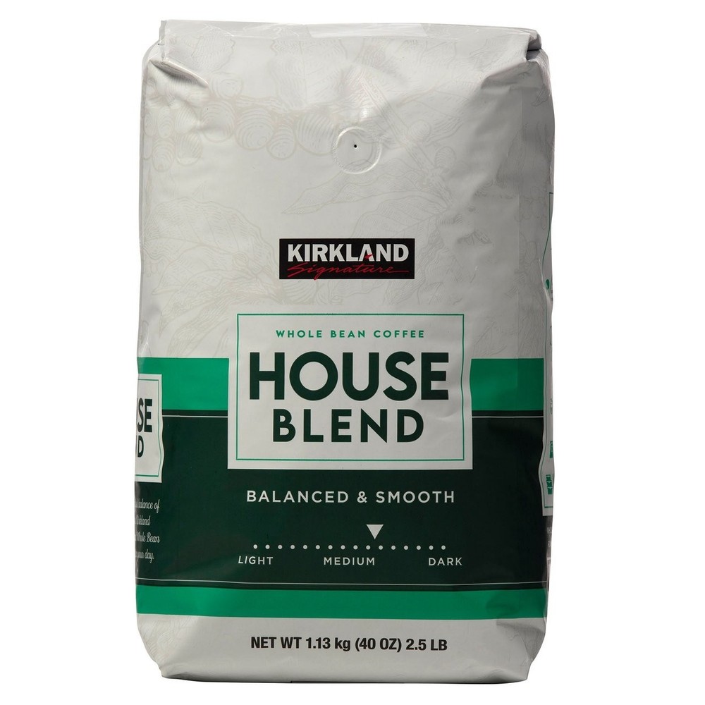 Kirkland Signature House Blend Coffee, Whole Bean – Medium Roast 2.5 LB