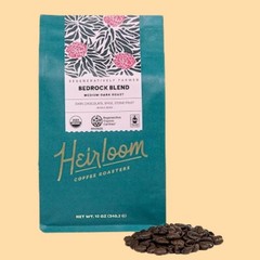 Heirloom Coffee Bedrock Blend Medium Dark Roast Whole Bean 12oz Organic Fair …