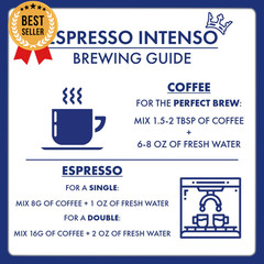 Espresso Intenso Whole Bean Coffee 100% Robusta Blend Medium Roast 2.2 Lb Bag