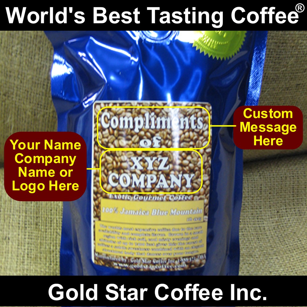 Custom Labeled Coffee with your Company Logo 10lb Jamaica Jamaican Blue Mountain