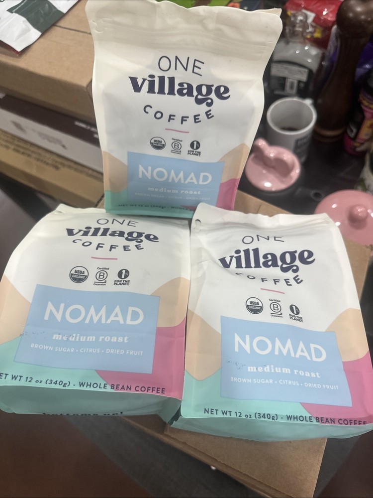 One Village Coffee Nomad • Organic 6 Bags 12 Oz Coffee Beans NEW