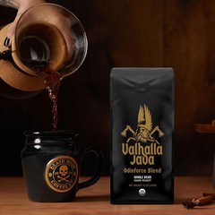 Valhalla Java Odinforce Whole Bean Coffee – USDA Organic & Fair Trade, 12 oz