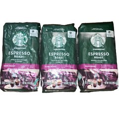 Last One! 3 Bags Of Starbucks Espresso Roast Whole Beans 12oz Bags BB Nov2026