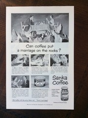 1951 vintage original ad Sanka Coffee Can Coffee Put A Marriage On The Rocks?