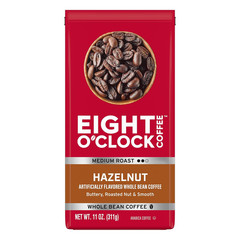 Hazelnut Whole Bean Coffee, Medium Roast, 11 Ounce (Pack of 6) – Buttery, Smooth