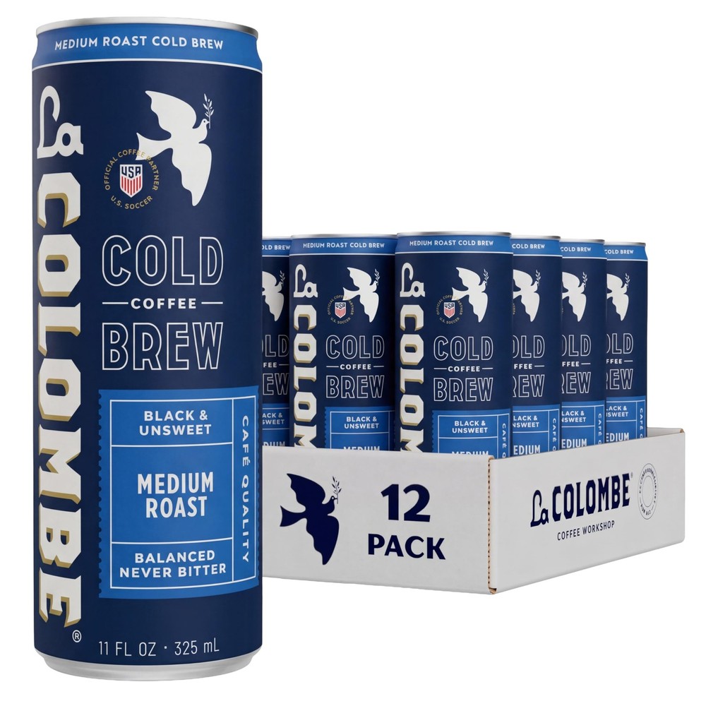 La Colombe Coffee, Cold Brew Black, Unsweetened, 11 fl 11 Fl Oz (Pack of 12)