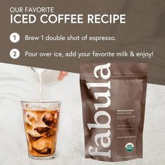 Fabula Low Acid Organic Coffee Beans Medium Roast 12 oz Non-GMO