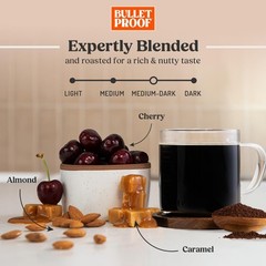 Bulletproof The Mentalist Medium-Dark Roast Whole Bean Coffee, 12 Ounces, Cle…