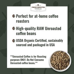 , Organic Ethiopian Yirgacheffe Unroasted Green Coffee Beans for Home Roastin…