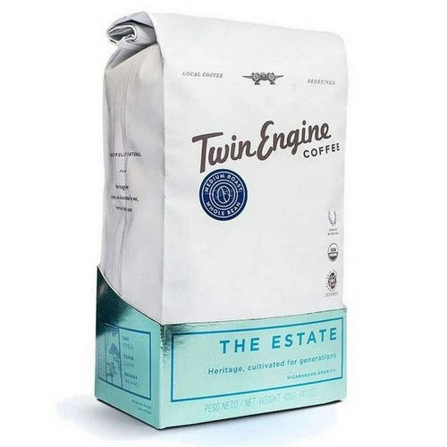 Organic Estate Medium Whole Bean Coffee 14 Oz By Twin Engine Coffee