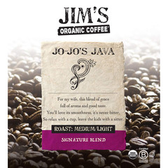 Jim’s Organic Coffee Jo-Jo’s Java Blend Whole Bean 5lb Medium Light Roast