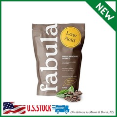 Fabula Low Acid Coffee Beans Whole, USDA Organic Coffee Beans Medium Roast – Non