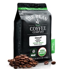 The Bean Organic Coffee Company Water Processed DECAF South America Blend, Me…