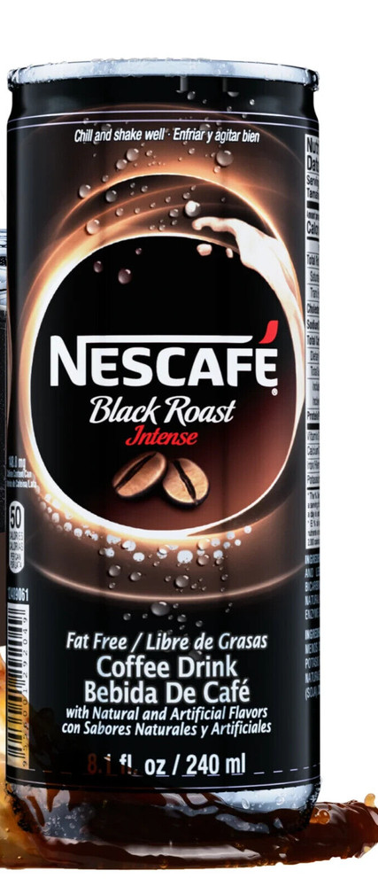 Nescafe Black Roast Intense Coffee Drink Fat Free 8.1 oz ( Pack of 6 )~5/18/2026