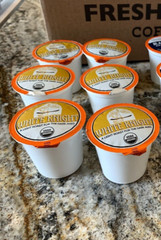 6 Fresh Roasted Coffee Organic White Knight Medium Roast PODS Cup Rich flavor