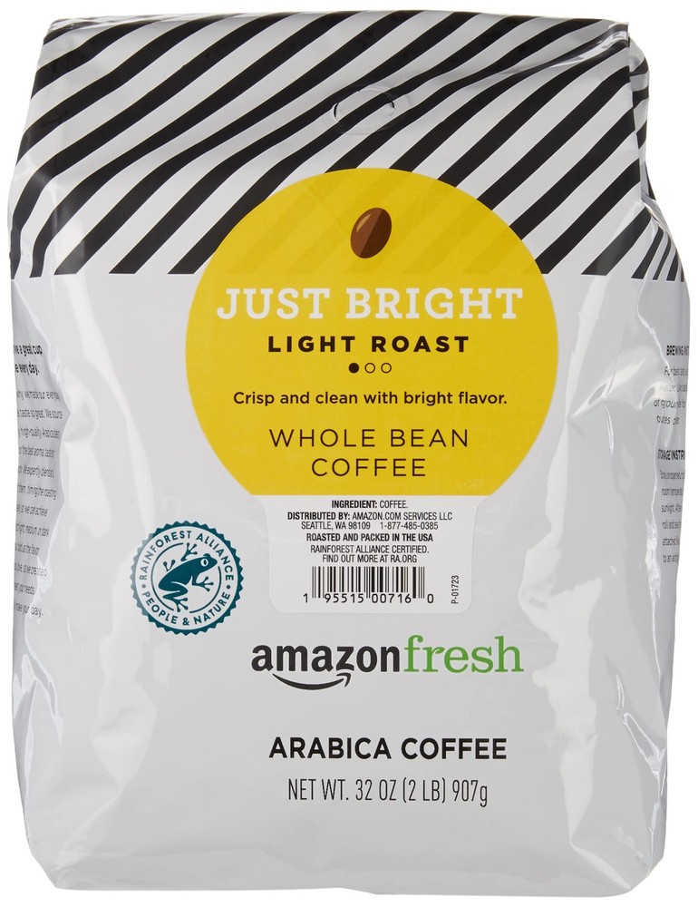 , Just Bright Whole Bean Coffee Light Roast, 32 Oz