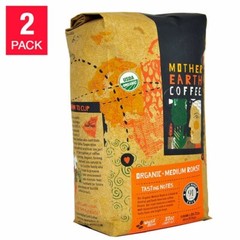 Mother Earth Organic Medium Roast Whole Bean Coffee 2 lb, 2-pack