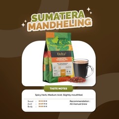 Delta Coffee Mandheling | Sumatra Arabica Coffee | 200g | Whole Beans Coffee