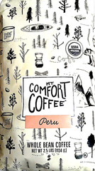 Mt. Comfort Organic Peru Medium Roast Whole Been Coffee 2.5 lb Bag EXP 03/2025