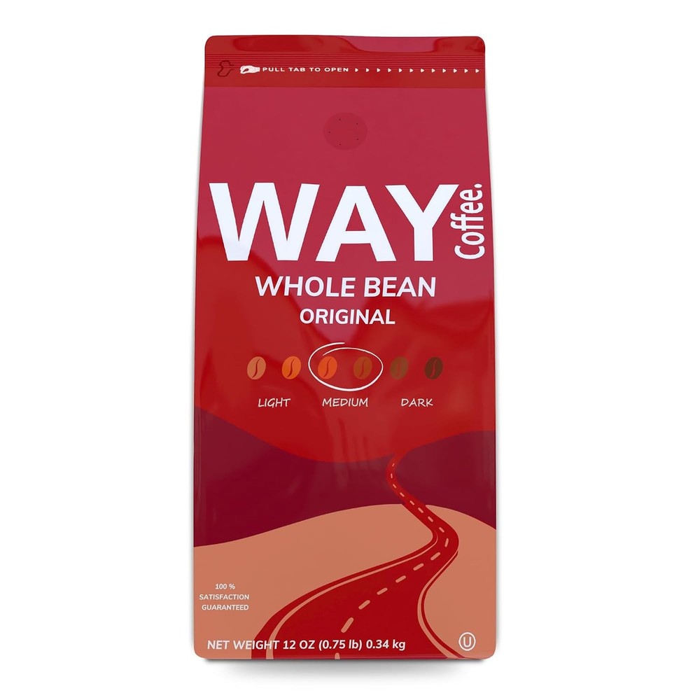 WAY Coffee Medium Roast Whole Bean Coffee – The Original (12 Oz)