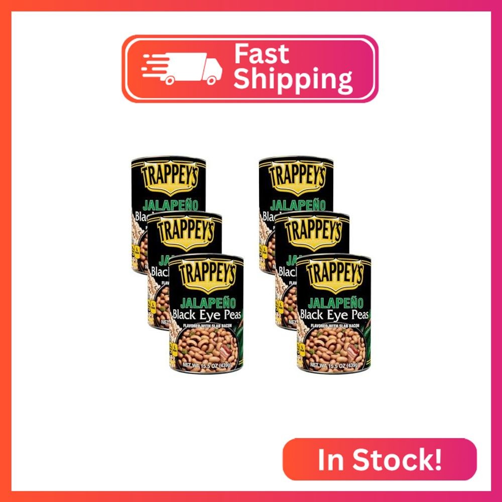 Trappey’s Jalapeno Black eye Peas , With Slab Bacon, 15.5-Ounces (Pack of 6)
