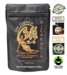 Ink Corner Cafe Organic Roasted Coffee Beans Nicaragua Single Origin Fair Trade