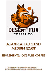 Asian | Medium Specialty Arabica Roast | Fresh Roasted | Desert Fox Coffee