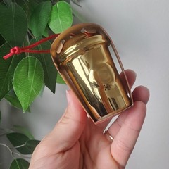 💛NEW💛 Starbucks Dot Edition Gold Holiday Christmas Ornament 2014 Ceramic