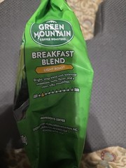 Green Mountain Coffee Roasters Breakfast Blend Whole Bean Coffee Bagged 180z