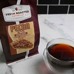 Pecan Pie Flavored Coffee Medium Roast Kosher Whole Bean Freshly Baked 12 oz