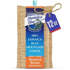 Premium Jamaican Blue Mountain Coffee, Dark Roast Whole Bean, 12oz – 100% Pure