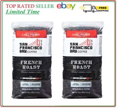 San Francisco French Roast Whole Bean Coffee 3 Lb, 2-Pack Dark Roast