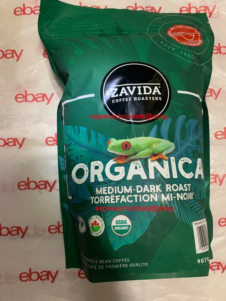 ZAVIDA ORGANICA PREMIUM WHOLE BEAN COFFEE 907g/2LBS 1 BAG ORGANIC