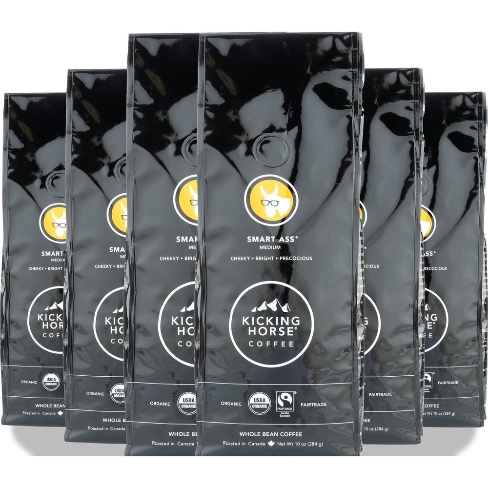 Smart Ass Medium Whole Bean Coffee By Kicking Horse 10 Oz 6 Pack