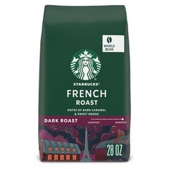 Starbucks French Roast Whole Bean Coffee 28 oz Dark Roast Hot or Iced