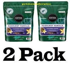 2 Pack – Zavida Coffee Whole Bean Coffee, Hazelnut Vanilla, 32 oz.