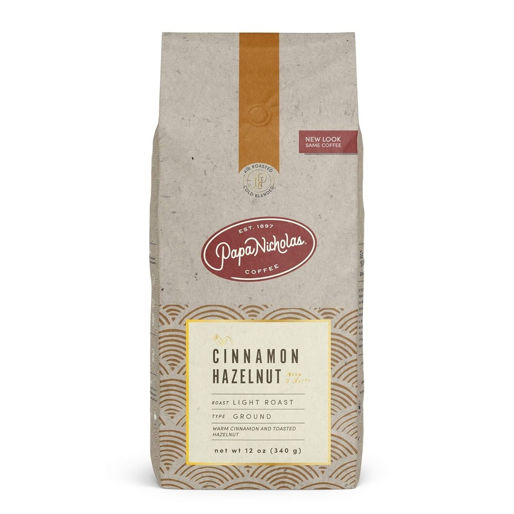 Whole Bean Coffee Cinnamon Hazelnut 10 Ounce Flavored Light Roast Air Roasted