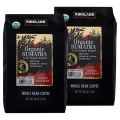 Kirkland Signature Organic Sumatra Whole Bean Coffee, 2 Lbs, 2-Pk