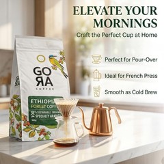 17.6oz Ethiopian Medium Roast Whole Bean Coffee Single Origin Arabica GoRa