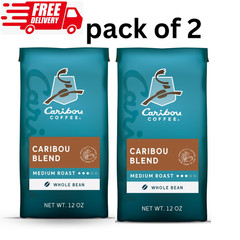 Caribou Coffee Caribou Blend Premium Medium Roast Whole Bean Coffee, 12oz