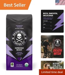 14 oz Organic Espresso Roast Coffee Beans – Fair Trade, Arabic & Robusta Blend
