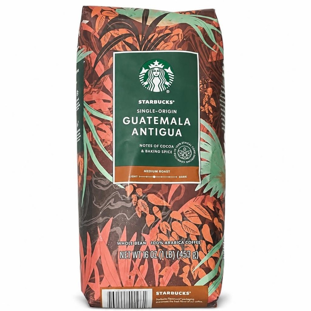 Starbucks Guatemala Antigua Medium Roast Whole Bean Coffee 16 oz Caffeinated NEW