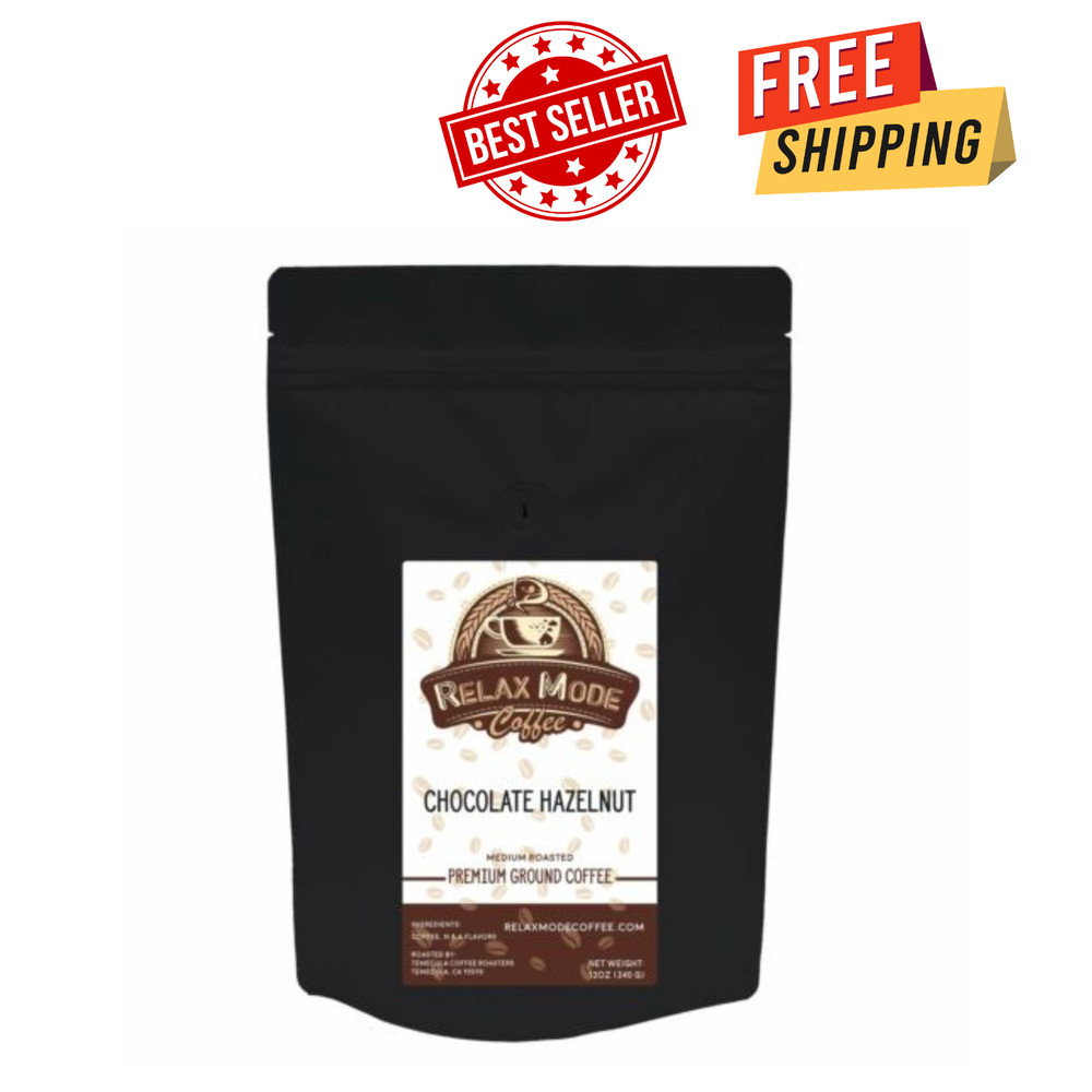 CHOCOLATE HAZELNUT Medium Roasted Premium Ground Coffee- By Relax Mode Coffee